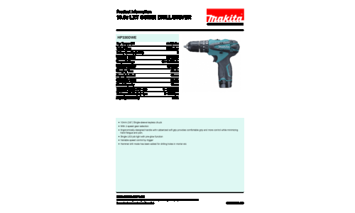 Makita HP330DWE Cordless Combi Drill