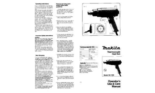 Makita HG 1100 User Manual