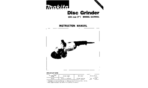 Makita GA700lL User Manual