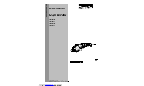 Makita GA5011 Instruction Manual