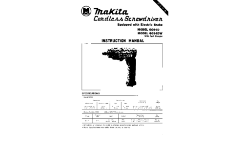 Makita ELECTRIC BRAKE 6094DW User Manual