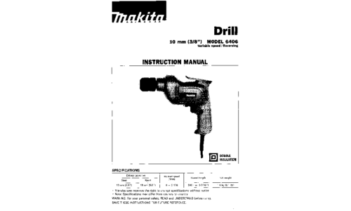 Makita DRILL 6406 User Manual