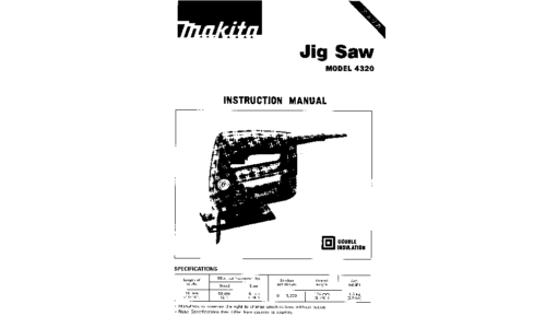 Makita DOUBLE INSULATION 4320 User Manual