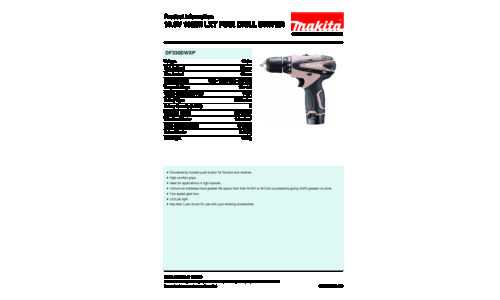 Makita DF330DWXP Cordless Combi Drill