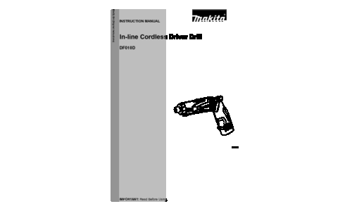 Makita DF010D User Manual