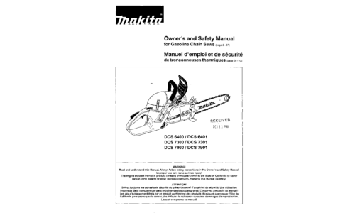 Makita DCS 7301 Chainsaw User Manual