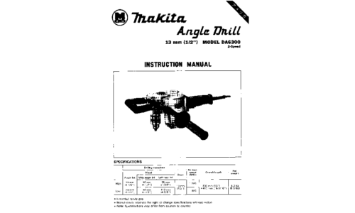 Makita DA6300 User Manual