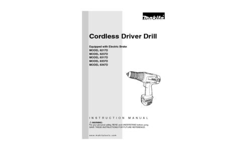 Makita CORDLESS DRIVER DRILL 607LDWK User Manual