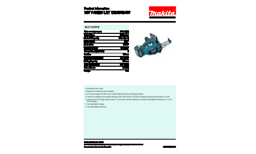 Makita BUC122RFE Cordless Chainsaw