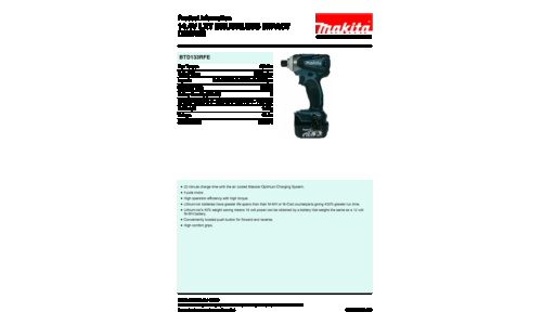 Makita BTD133RFE Cordless Impact Wrench