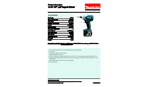 Makita BTD130FRFE Cordless Impact Wrench