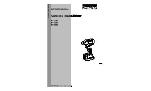 Makita BTD063 User Manual