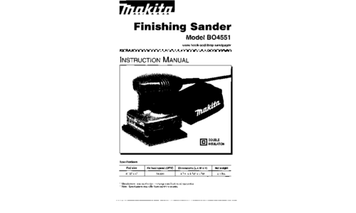 Makita BO4551 Instruction Manual