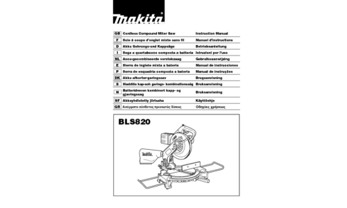 Makita BLS820 Instruction Manual