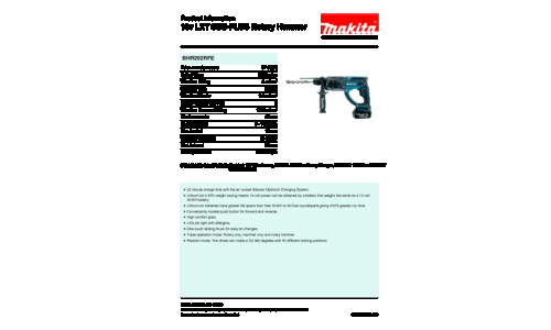 Makita BHR202RFE Cordless Rotary Hammer