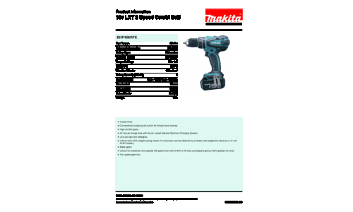 Makita BHP456RFE Cordless Combi Drill