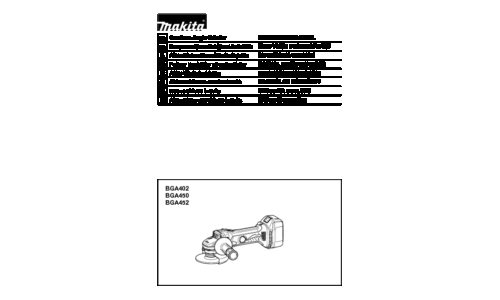 Makita BGA450 User Manual