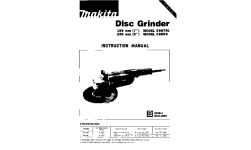 Makita 9609B User Manual