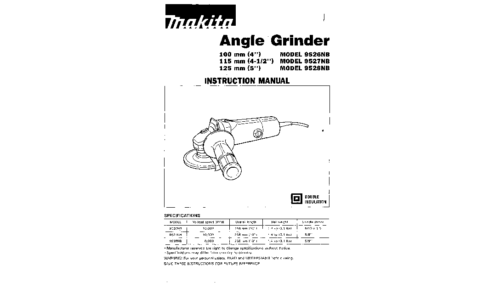 Makita 9526NB User Manual