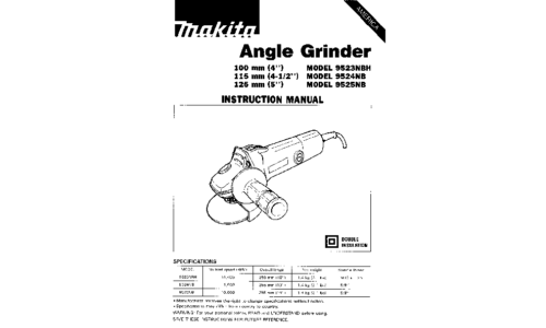 Makita 9525NB Instruction Manual