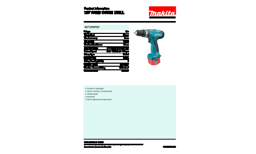 Makita 8271DWPE3 Cordless Combi Drill