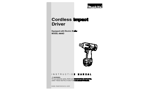 Makita 6908D Cordless Drill User Manual