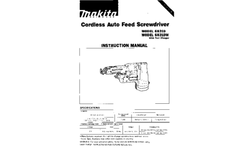 Makita 6831D User Manual