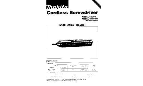 Makita 6720DW User Manual