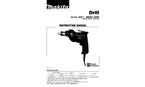 Makita 6405 Instruction Manual