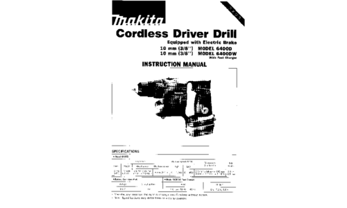 Makita 6400D Instruction Manual