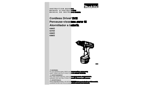 Makita 6390D Drill User Manual