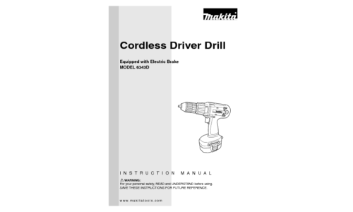 Makita 6343D Cordless Drill User Manual