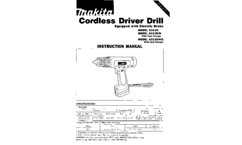 Makita 6312DW User Manual