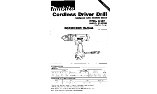 Makita 6311DW User Manual