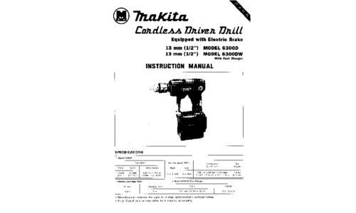 Makita 6300D User Manual