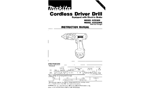 Makita 6223DE User Manual