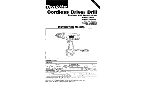 Makita 6212DWG User Manual