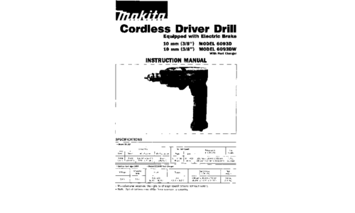 Makita 6093DW User Manual