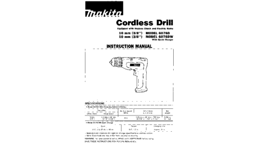 Makita 60761 User Manual