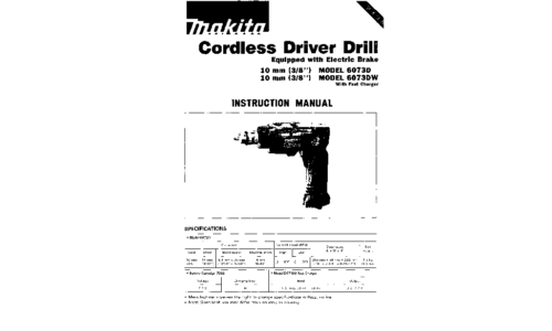 Makita 6073DW User Manual