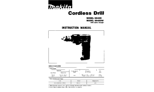 Makita 6040DW User Manual