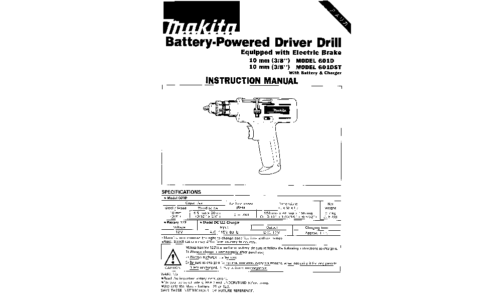 Makita 601D User Manual