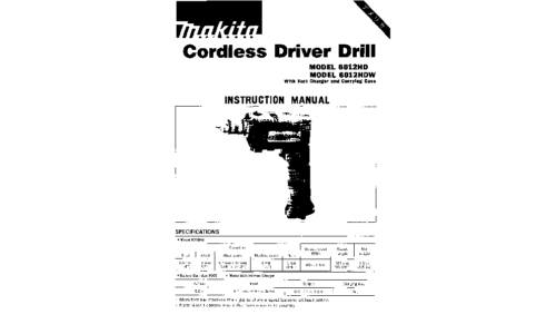 Makita 6012HDW User Manual