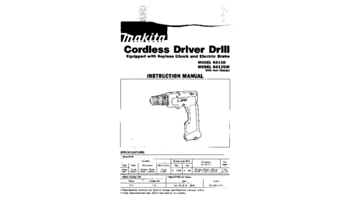 Makita 6011DW User Manual