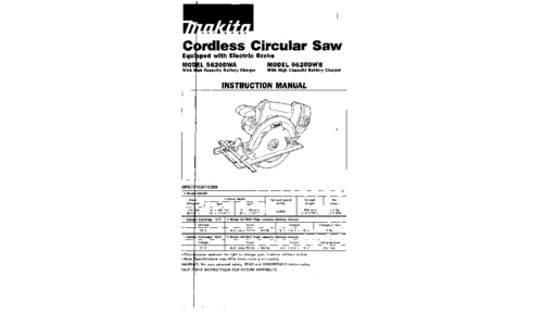 Makita 5620DWB User Manual