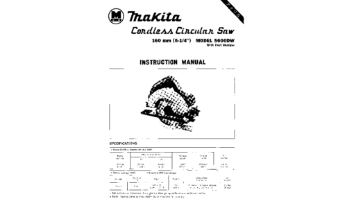 Makita 5600DW User Manual