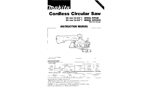 Makita 5092DW User Manual