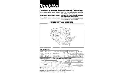 Makita 5026DA Cordless Saw User Manual