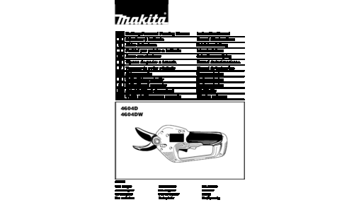 Makita 4604DW User Manual