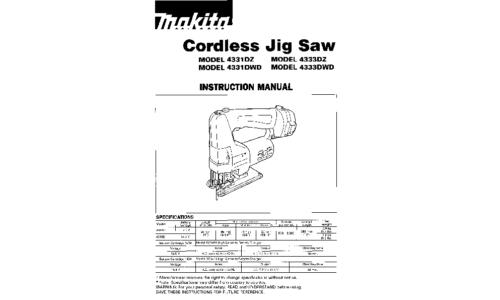 Makita 4333DZ User Manual